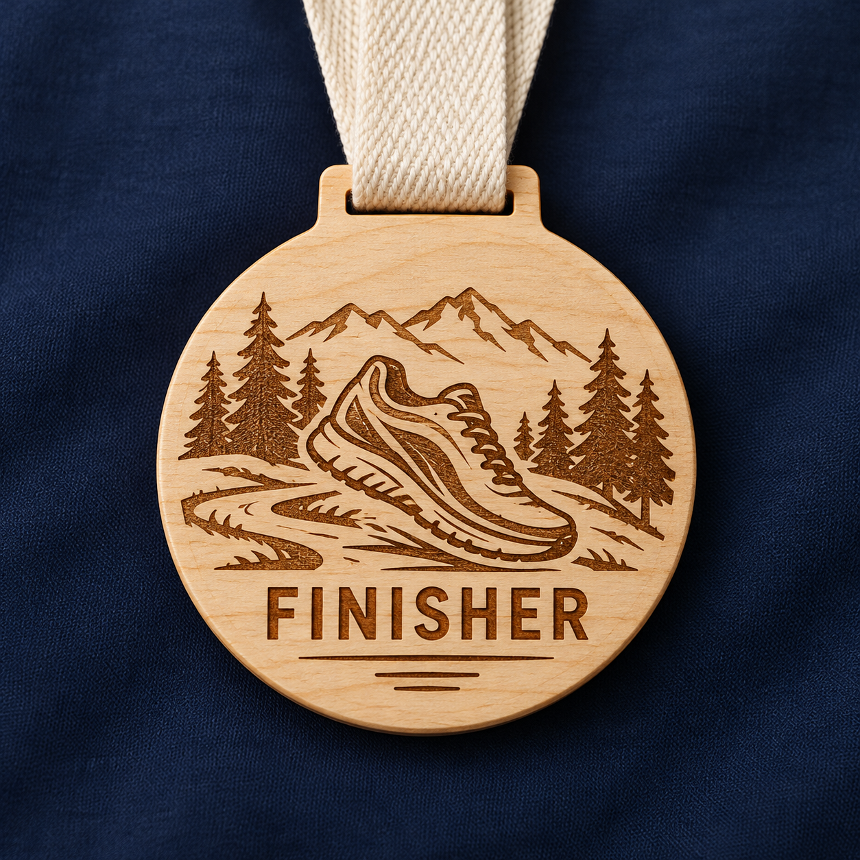 Eco wooden medal design concept